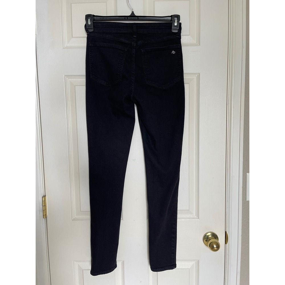 Rag and Bone High Rise Skinny Jeans Black Stretch Denim Size 25‎ - Picture 3 of 13